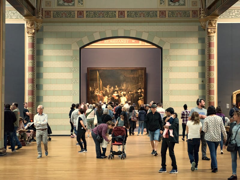 The Rijksmuseum Gallery of Honour with the Night Watch at its end